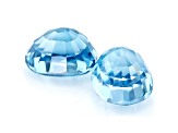 Blue Zircon 6x5mm Oval Matched Pair 2.63ctw