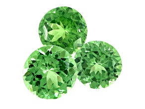 Tsavorite Garnet Round Set of 3 1.55ctw