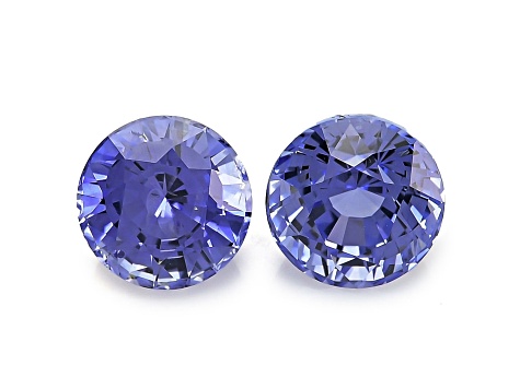 Sapphire 7.4mm Round Matched Pair 4.82ctw