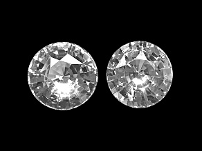 White Sapphire 10mm Round Matched Pair 9.09ctw