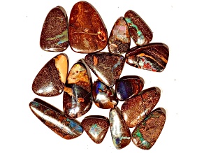 Boulder Opal Pre-Drilled Free-Form Cabochon Set of 15 132ctw