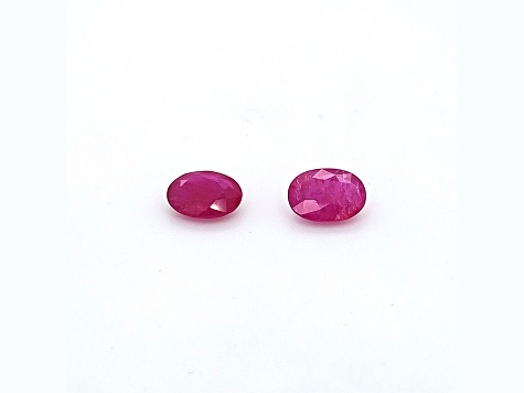 Ruby 9x7mm Oval Matched Pair 4.21ctw