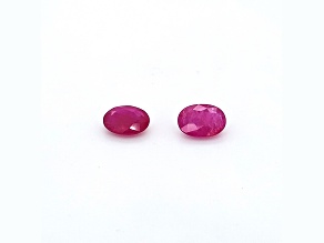 Ruby 9x7mm Oval Matched Pair 4.21ctw
