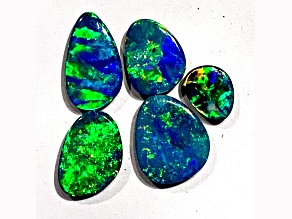 Opal on Ironstone Free-Form Doublet Set of 5 4.00ctw