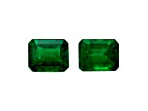 Brazilian Emerald 4.9x3.9mm Emerald Cut Matched Pair 0.81ctw