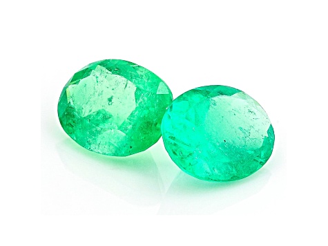 Colombian Emerald 8x6mm Oval Set of 2 1.68ctw