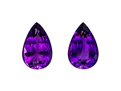 Amethyst 20.5x13.5mm Pear Shape Matched Pair 22.72ctw