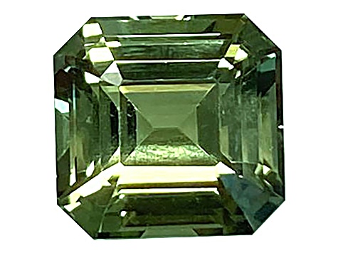 Green Sapphire Loose Gemstone Unheated  7.4x7.2mm Emerald Cut 2.5ct
