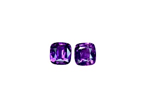 Purple Sapphire Unheated 8.4x7.9mm Cushion Matched Pair 6.58ctw