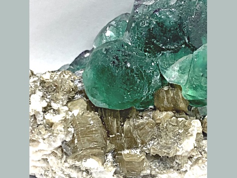 Namibian Fluorite on Muscovite, Orthoclase and Schorl 7x4cm Specimen