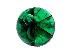Trapiche Emerald 12.2mm Round Cabochon 10.21ct