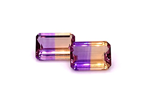 Ametrine 18x13mm Emerald Cut Matched Pair 25.90ct