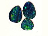 Opal on Ironstone Free-Form Doublet Set of 3 3.00ctw