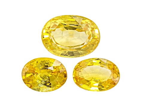 Yellow Sapphire Oval Set of 3 1.90ctw