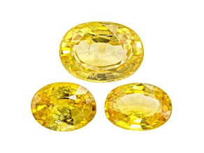 Yellow Sapphire Oval Set of 3 1.90ctw