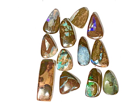 Boulder Opal Free-Form Cabochon Set of 12 123ctw