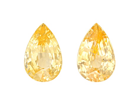 Yellow Sapphire Unheated 10.36x6.58mm Pear Shape Matched Pair 5.18ctw