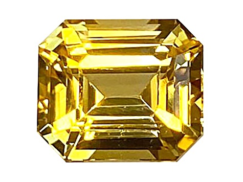 Yellow Sapphire Loose Gemstone 7.4x6.4mm Emerald Cut 2.19ct