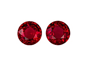Ruby 7mm Round Matched Pair 3.32ctw