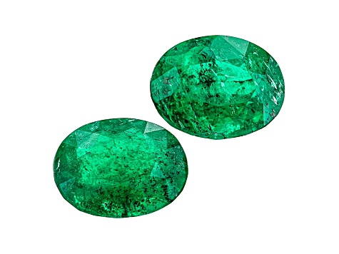 Colombian Emerald 7.0x5.5mm Oval Matched Pair 1.54ctw