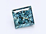 0.99ct Intense Greenish Blue Princess Cut Lab-Grown Diamond VS1 Clarity IGI Certified