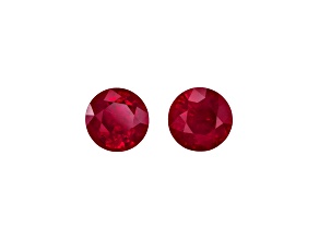 Burmese Ruby 5.7mm Round Matched Pair 1.85ctw