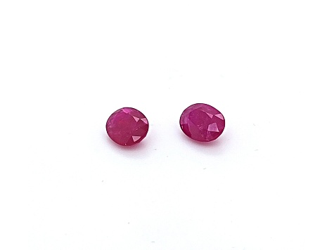 Ruby 9x7mm Oval Matched Pair 4.56ctw