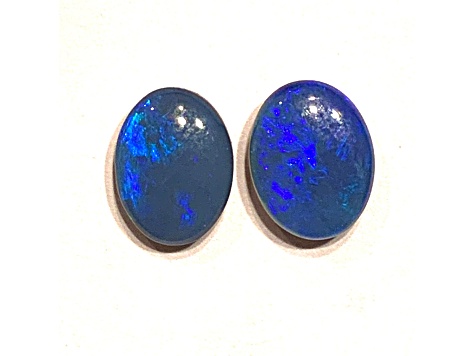 Opal on Ironstone 9x7mm Oval Doublet Set of 2 2.94ctw