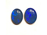 Opal on Ironstone 9x7mm Oval Doublet Set of 2 2.94ctw