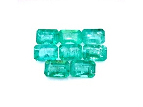 Ethiopian Emerald 6x4mm Emerald Cut Set of 8 1.00ctw