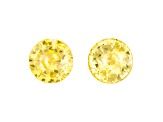 Yellow Sapphire 6mm Round Matched Pair 2.24ctw
