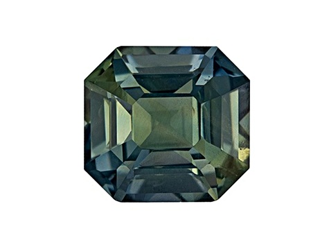 Bluish Green Sapphire Loose Gemstone 6.1x5.7mm Emerald Cut 1.32ct