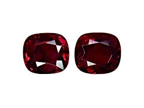 Ruby Unheated 8.7x7.8mm Cushion Matched Pair 6.04ctw