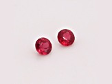 Burmese Red Spinel Unheated 4.5mm Round Matched Pair 0.90ct