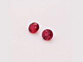 Burmese Red Spinel Unheated 4.5mm Round Matched Pair 0.90ct