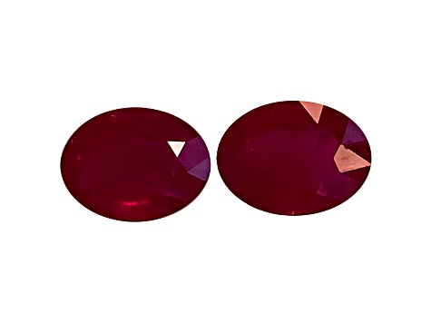 Ruby 9x6.7mm Oval Matched Pair 3.72ctw