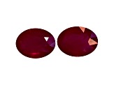 Ruby 9x6.7mm Oval Matched Pair 3.72ctw