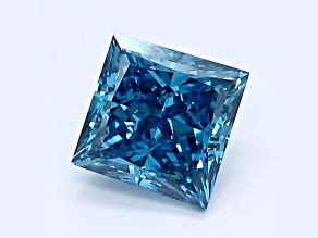0.98ct Deep Blue Princess Cut Lab-Grown Diamond SI1 Clarity IGI Certified