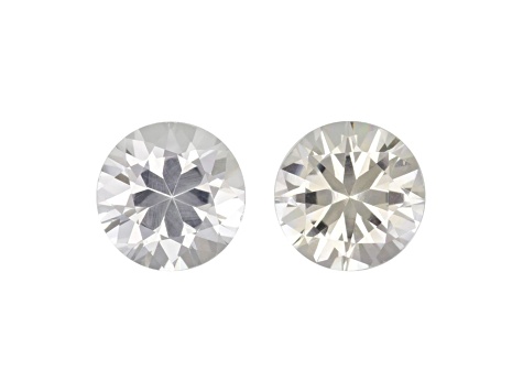 White Sapphire 6mm Round Matched Pair 2.05ctw