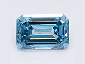 1.75ct Intense Blue Emerald Cut Lab-Grown Diamond SI1 Clarity IGI Certified