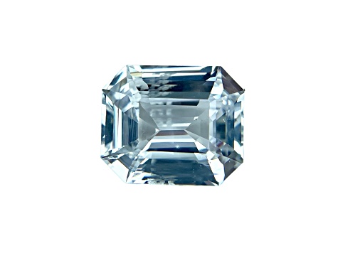White Sapphire Loose Gemstone Unheated 12x10mm Emerald Cut 7ct