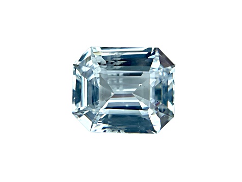 White Sapphire Loose Gemstone Unheated 12x10mm Emerald Cut 7ct