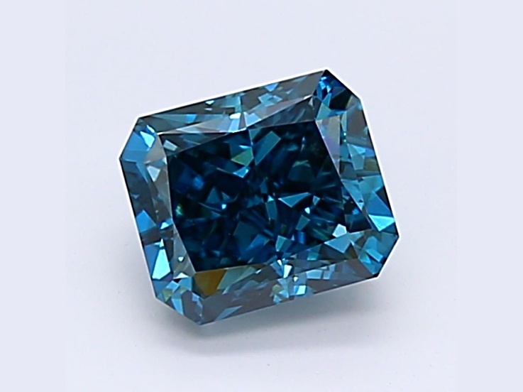 1.27ct Dark Blue Radiant Cut Lab-Grown Diamond VS2 Clarity IGI Certified