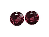 Rhodolite Garnet 9.3mm Round Matched Pair 7.27ctw