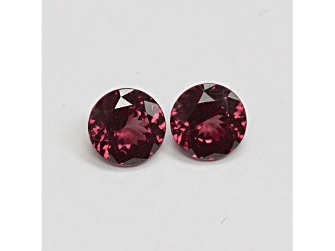 Rhodolite Garnet 9.3mm Round Matched Pair 7.27ctw