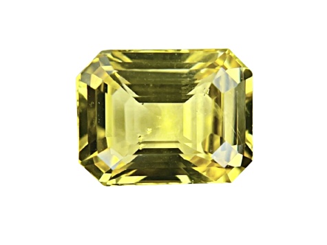 Yellow Sapphire Loose Gemstone Unheated 9.6x7.45mm Emerald Cut 3.59ct