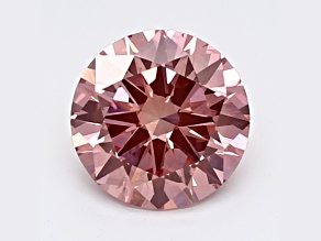 1.21ct Intense Pink Round Lab-Grown Diamond SI1 Clarity IGI Certified
