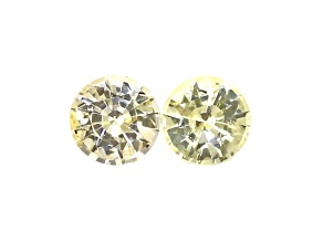 Yellow Sapphire Unheated 6mm Round Matched Pair 1.88ctw