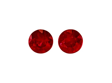 Ruby 4mm Round Matched Pair 0.57ctw