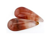 Tennessee Paint Rock Agate 28.5x13.5mm Tear Drop Cabochon Set of 2 29.88ctw